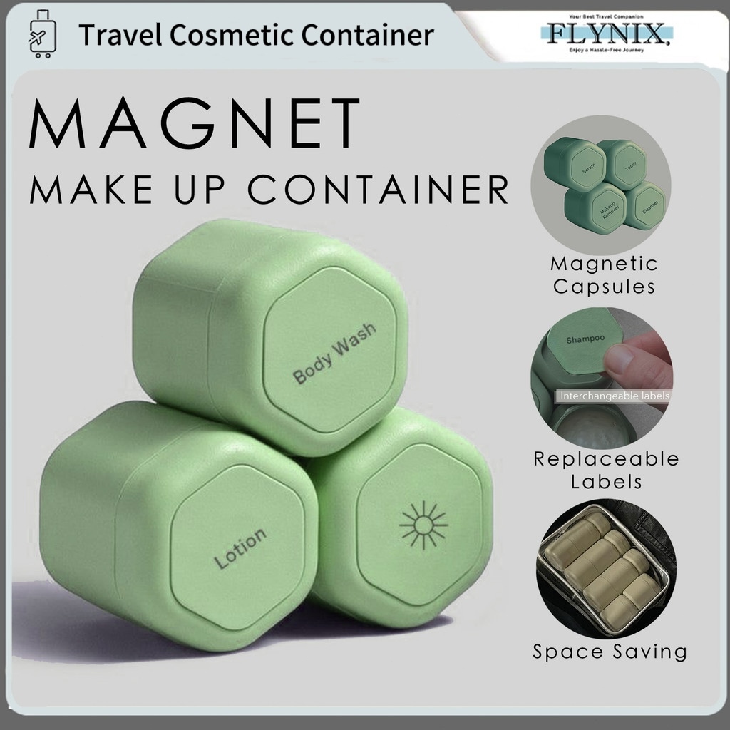Magnetic Travel Cosmetic Container Replacedable Labels Makeup Organizer ...