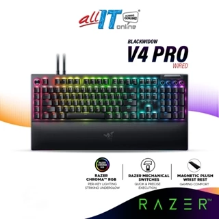 Razer BlackWidow V4 Pro Wired Mechanical Gaming Keyboard with Razer™ Green Mechanical Switches, Immersive Underglow RGB