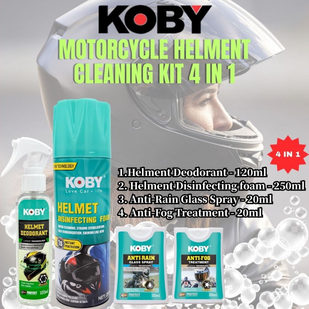 COMBO SETS KOBY Motorcycle Helment Cleaning Kit 4 in 1 | Shopee Malaysia