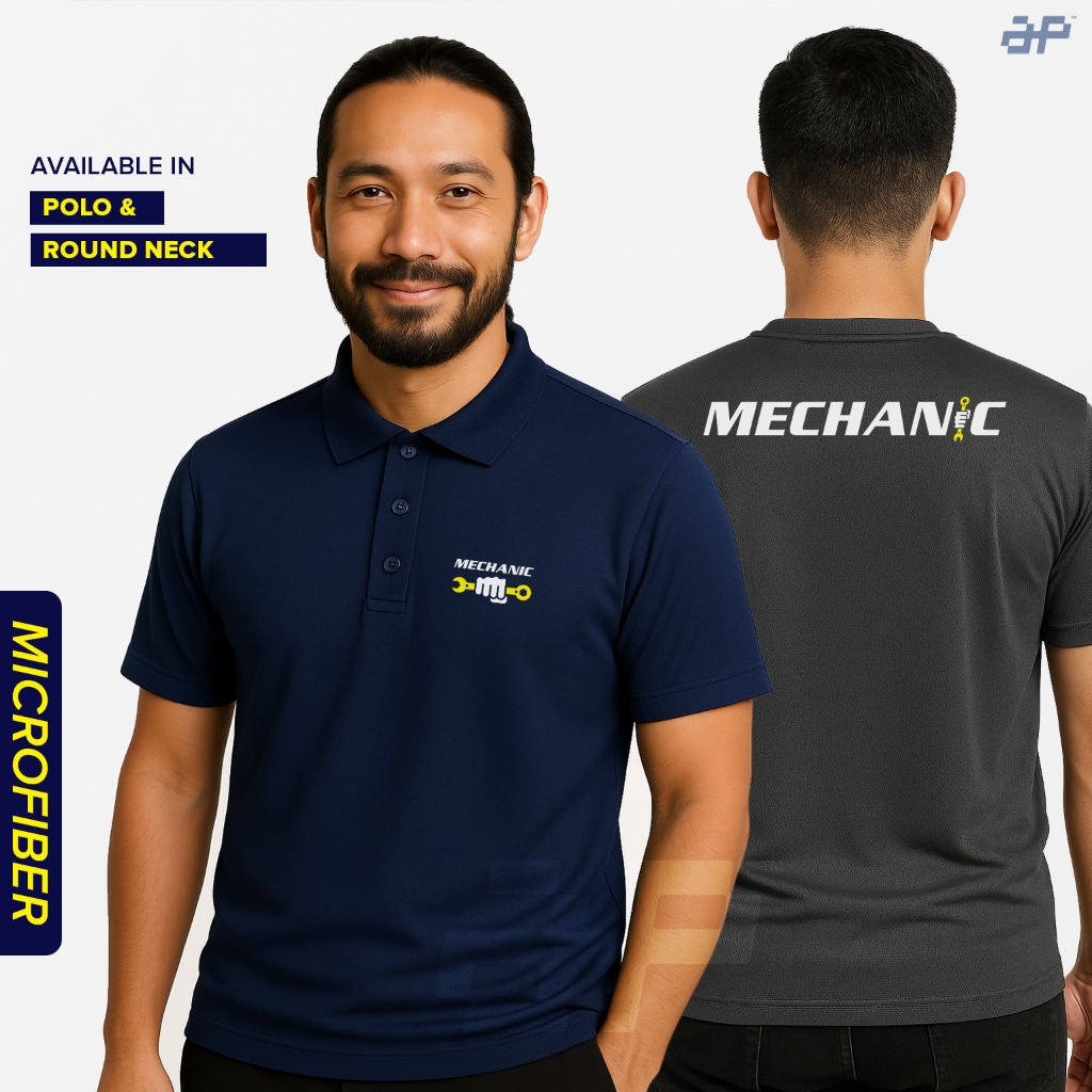MN02 Mechanic Workshop Working Uniform Microfiber Polo Shirt Collar T ...