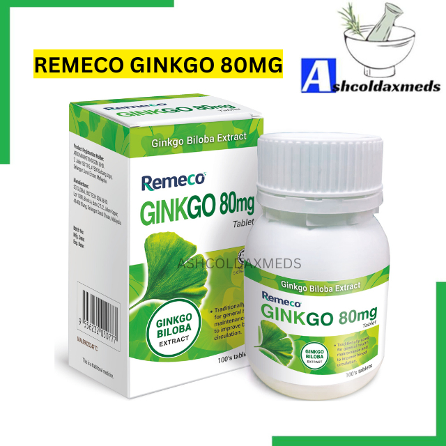 Remeco Ginkgo 80mg Tablet 100's (Improve Blood Circulation) | Shopee ...