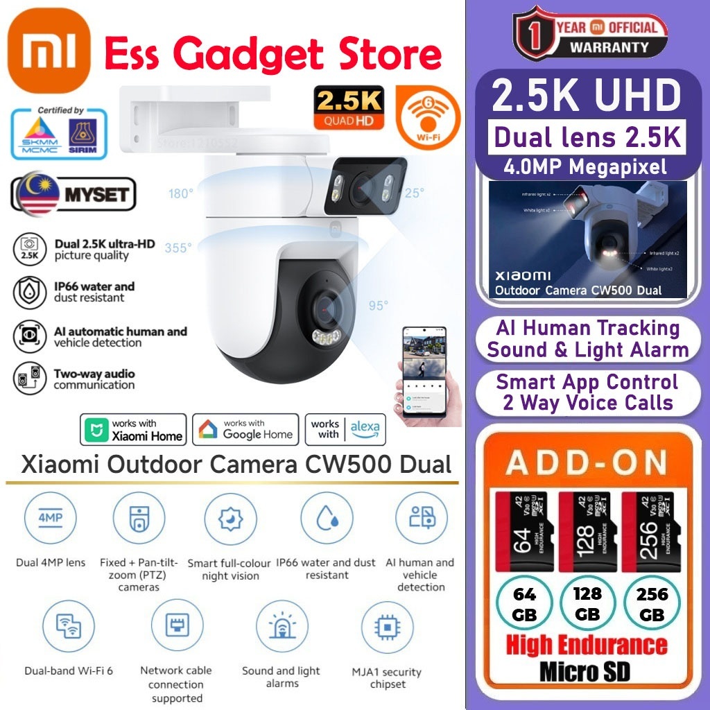 Xiaomi CCTV Outdoor Camera CW500 Dual 4MP Dual Ultra HD