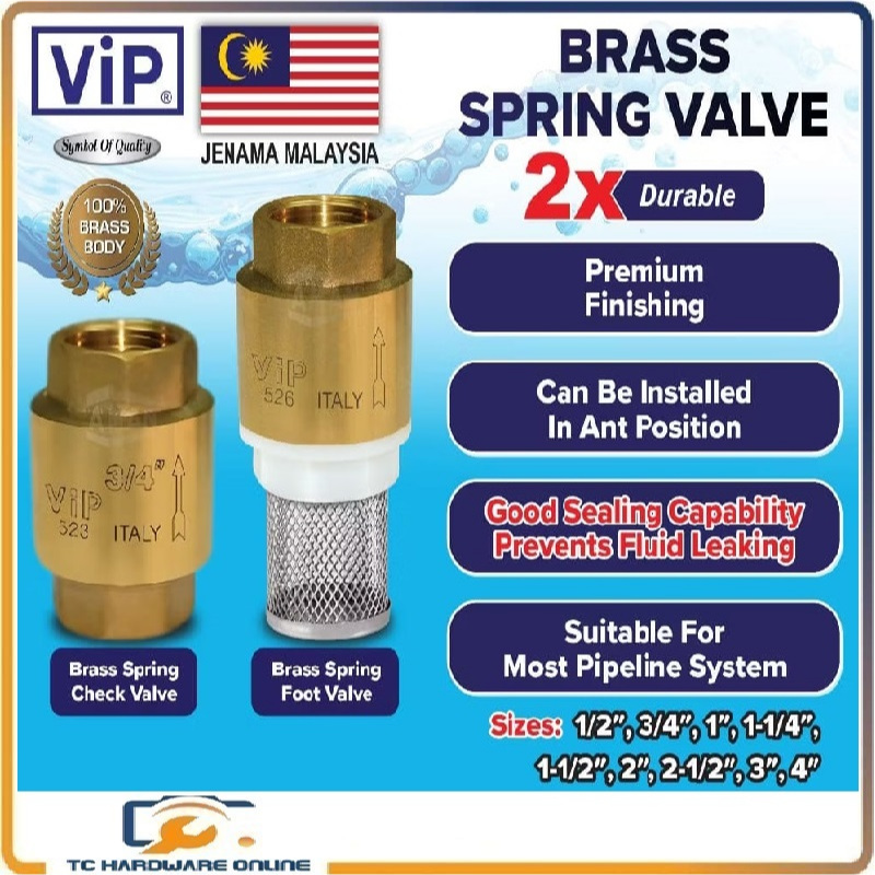 VIP BRASS SPRING CHECK VALVE & VIP-526 SPRING BRASS FOOT VALVE,WATER ...