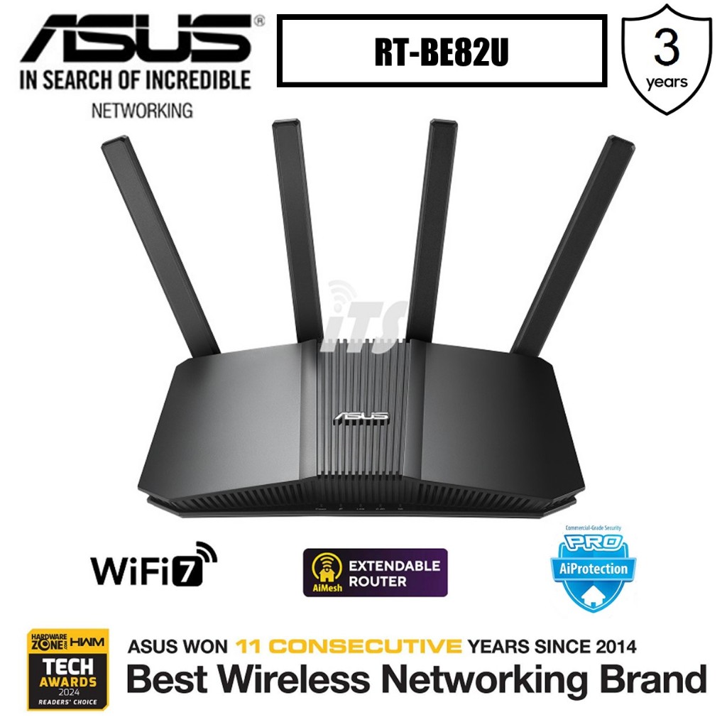 ASUS BE6500 Dual-band WiFi 7 (802.11be) Smart AiMesh Extendable Router ...
