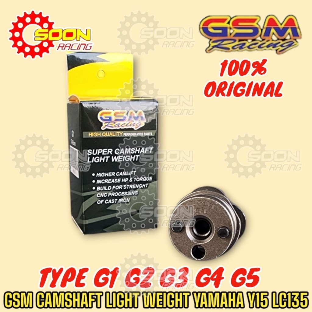 GSM LC Y15 CAM RACING CAMSHAFT 100% ORIGINAL G1 G2 G3 G4 G5 PCO YAMAHA ...