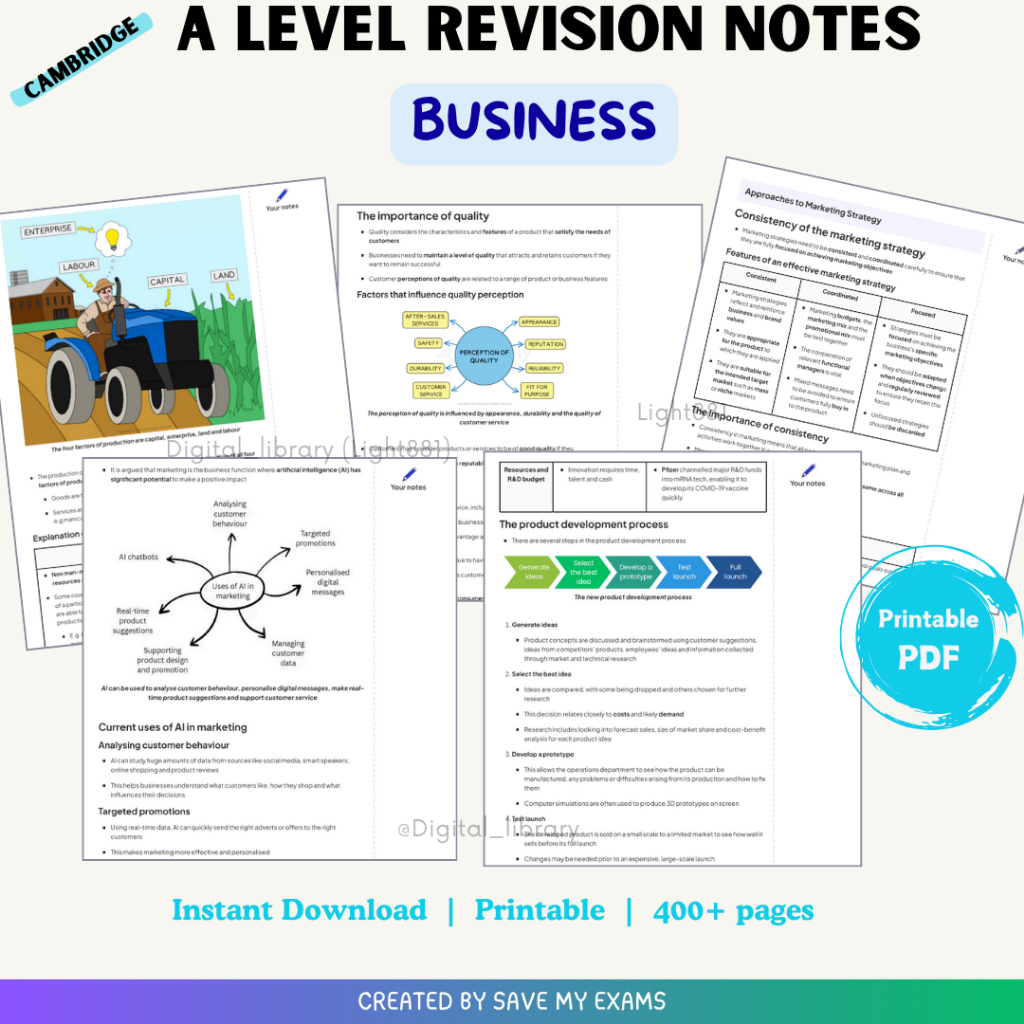 A Level Business Revision Note (SME | Save My Exam) | Shopee Malaysia