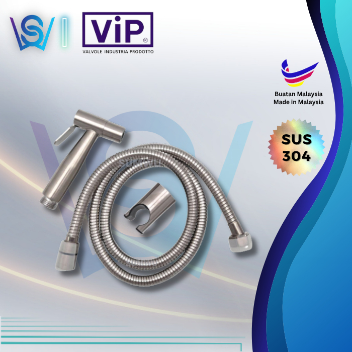 VIP Stainless Steel Hand Spray Bidet Hose Set & Holder Bathroom SUS304 ...