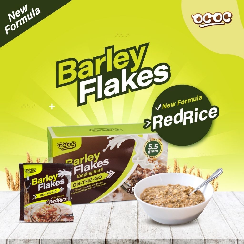 Barley Flakes OCOC On The Go Dr Rizal 15 sachets. New formula with red ...