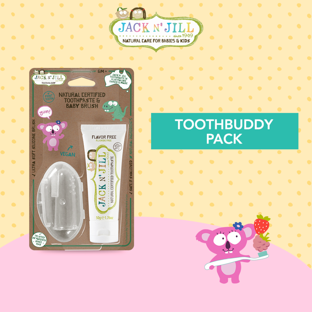 Jack N' Jill Tooth Buddy Flavor Free & Silicone Finger Brush | Shopee ...