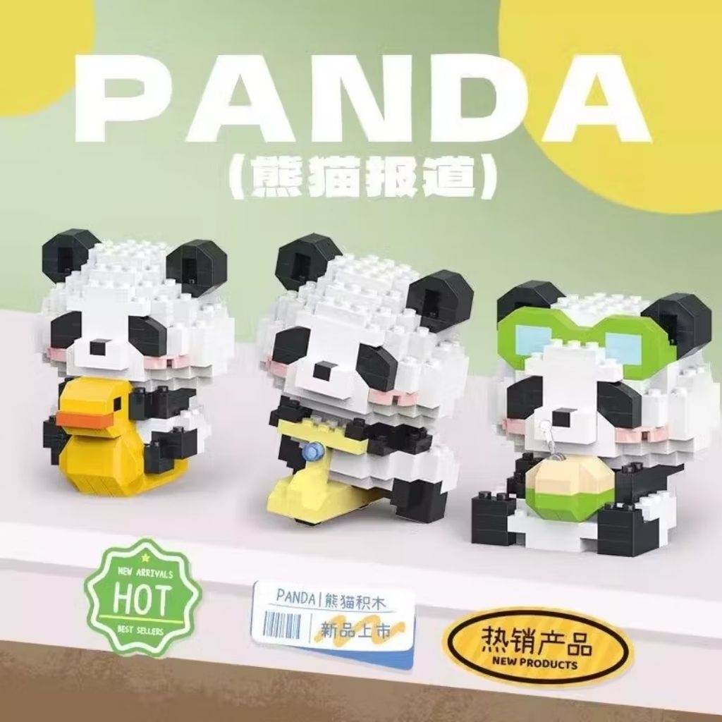 [High Quality Ready Stock] Cute Panda Series Building Blocks Panda ...