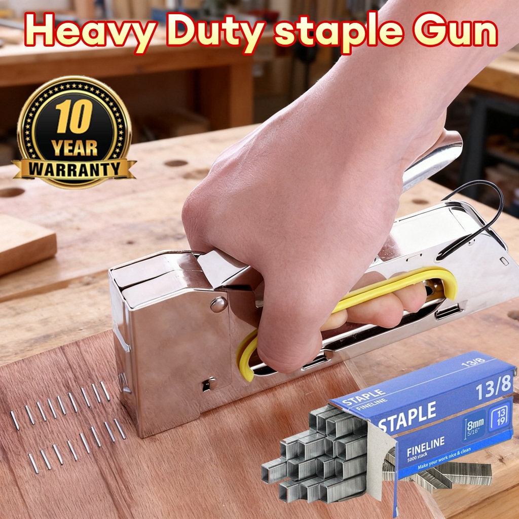【COD】 Heavy Duty Tacker Staple Gun 6/8mm Stapler ( Silver ) 23 订书机枪 ...