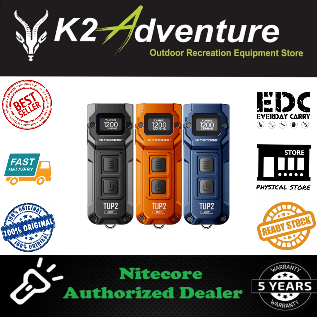 Nitecore TUP2 MCT EDC Keychain Flashlight – 1200 Lumens, Three Color Temperatures, OLED Display, USB-C Rechargeable (Orange)