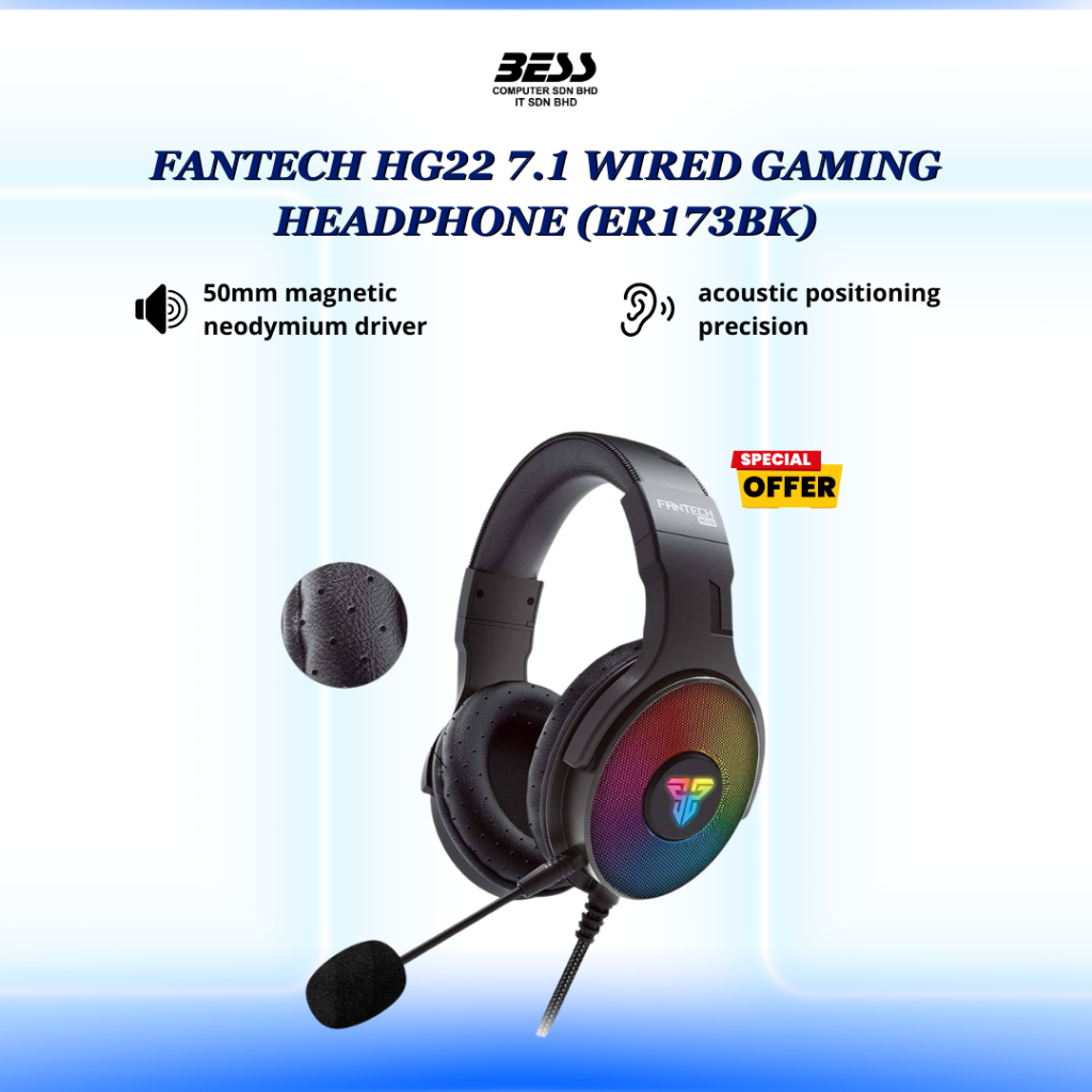 FANTECH HG22 7.1 WIRED GAMING HEADPHONE (ER173BK) | Shopee Malaysia