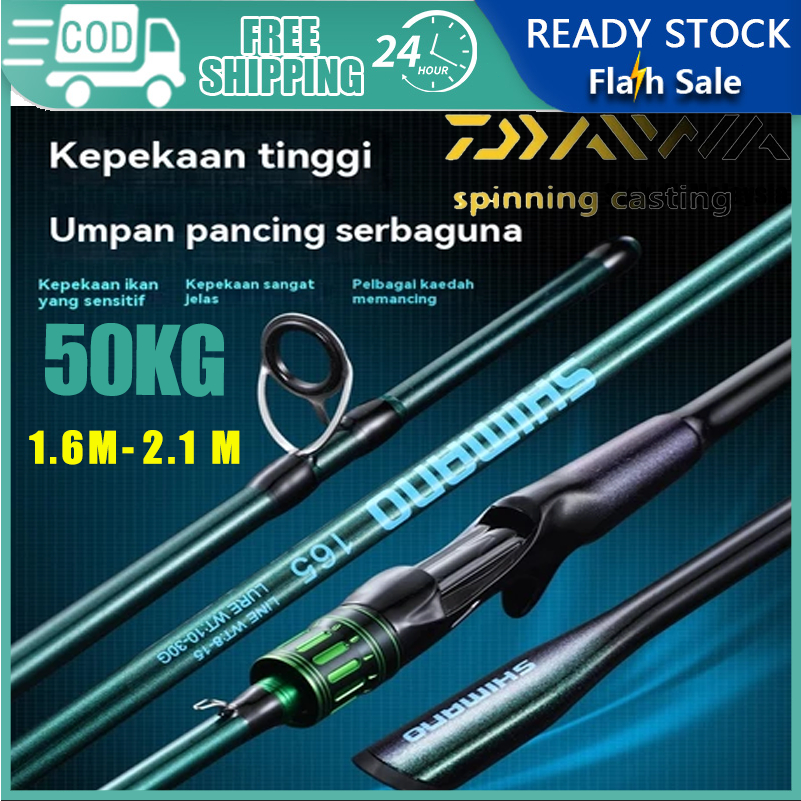 Fishing Rod Joran Batang Medium Pancing Rod Casting Rod Spinning Carbon ...