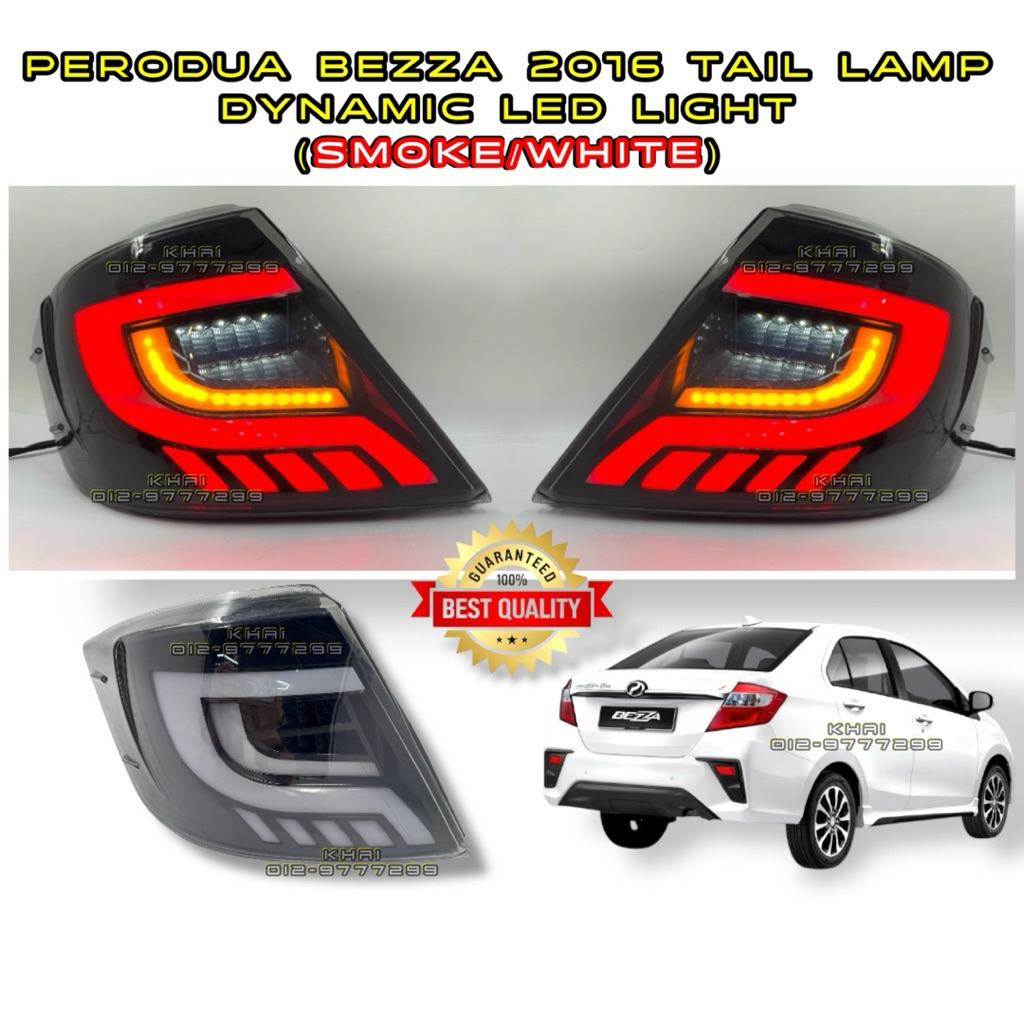 Perodua Bezza 2016-2024 Tail Lamp LED Dynamic Light Smoke/White With ...