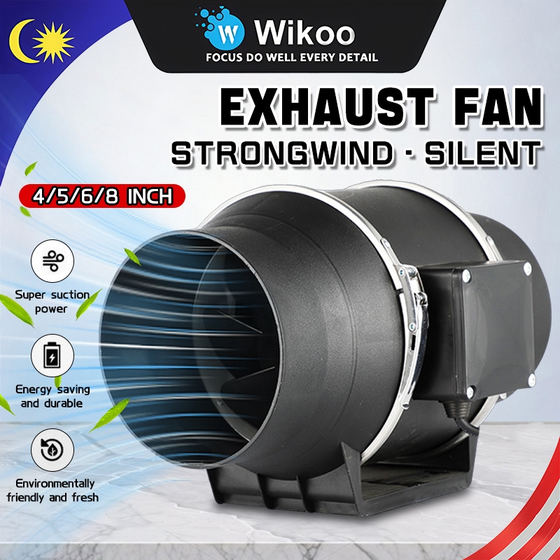 Exhaust Fan 4/5/6/8 inch Duct diagonal High Suction Ventilation Fanflow ...