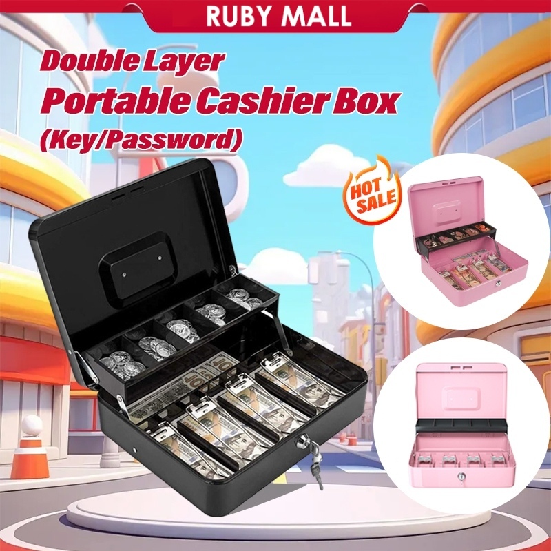 Cash Box With Password With Lock Safety Money Box Pink/Black Box ...