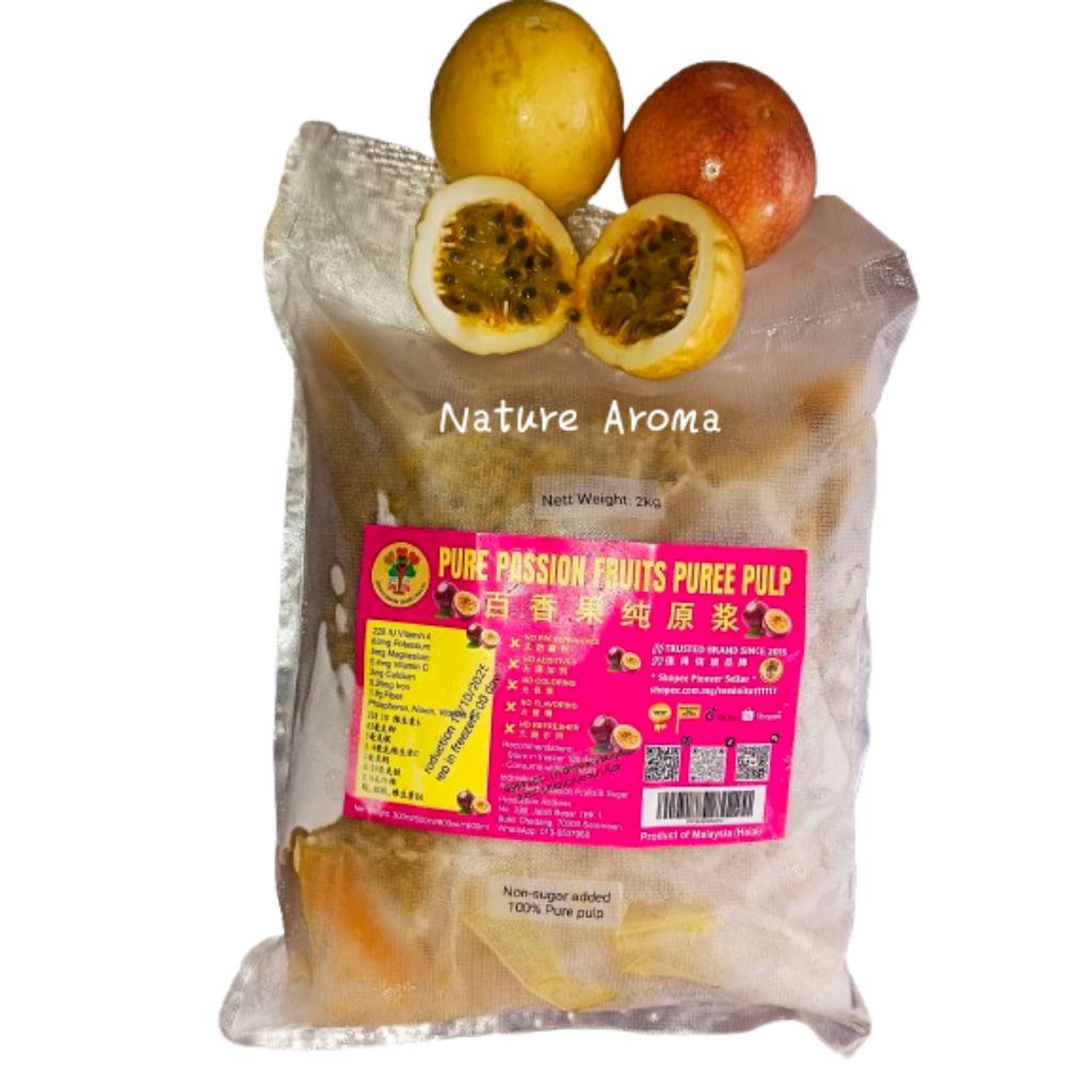 1kg@18.9 Halal Puri Markisa pure Passion Fruit Pulp 纯百香果肉 | Shopee Malaysia