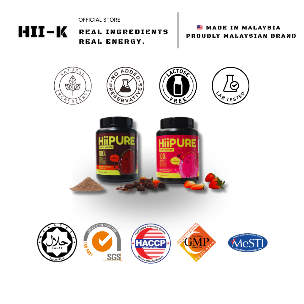 HII-K HIIPURE | Halal | 1kg Protein Powder 28serving | Whey & Isolated ...