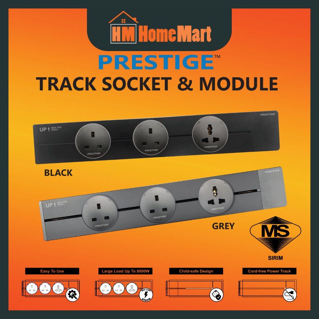 PRESTIGE Track Socket & Module Set (Black/Grey) ( 1 Year Warranty ...