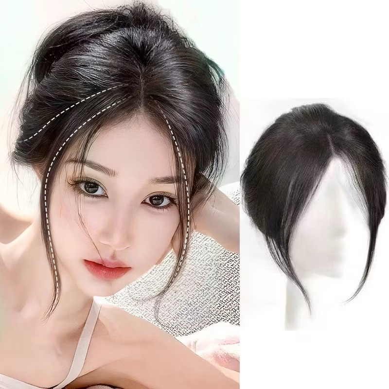 Rambut Palsu Hairline Korean Invisible Bangs Wig -25cm Fluffy Hairpiece ...