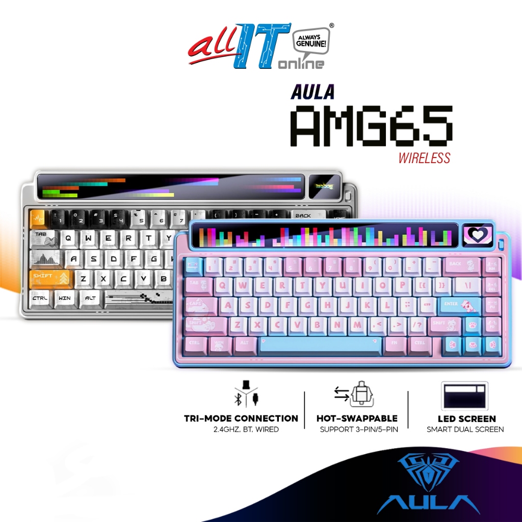 AULA LEOBOG AMG65 Wireless Mechanical Gaming Keyboard with Tri-Mode ...