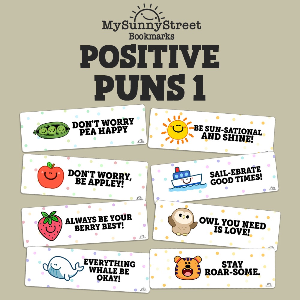 My Sunny Street's Handmade Positive Puns [Part 1] Bookmarks for ...
