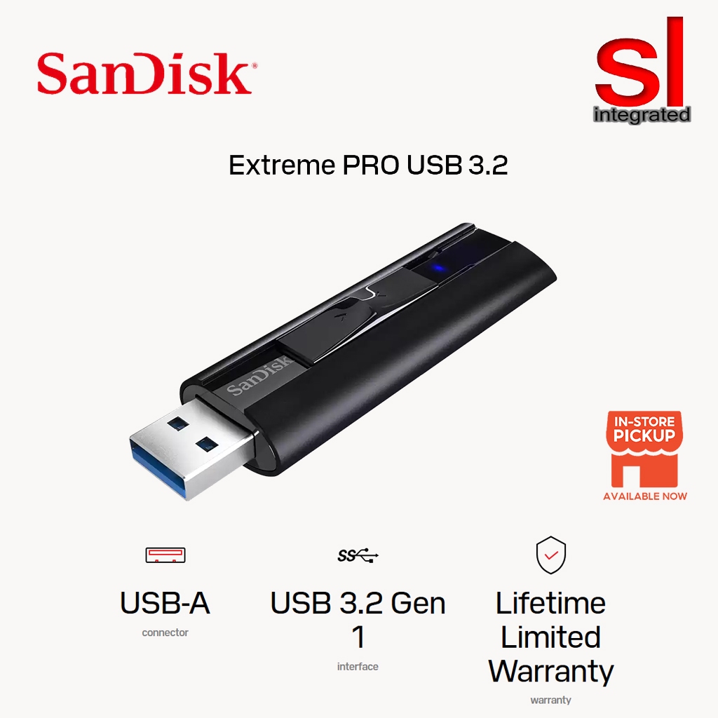 SanDisk Extreme PRO USB 3.2 Solid State Flash Drive -128GB/256GB ...