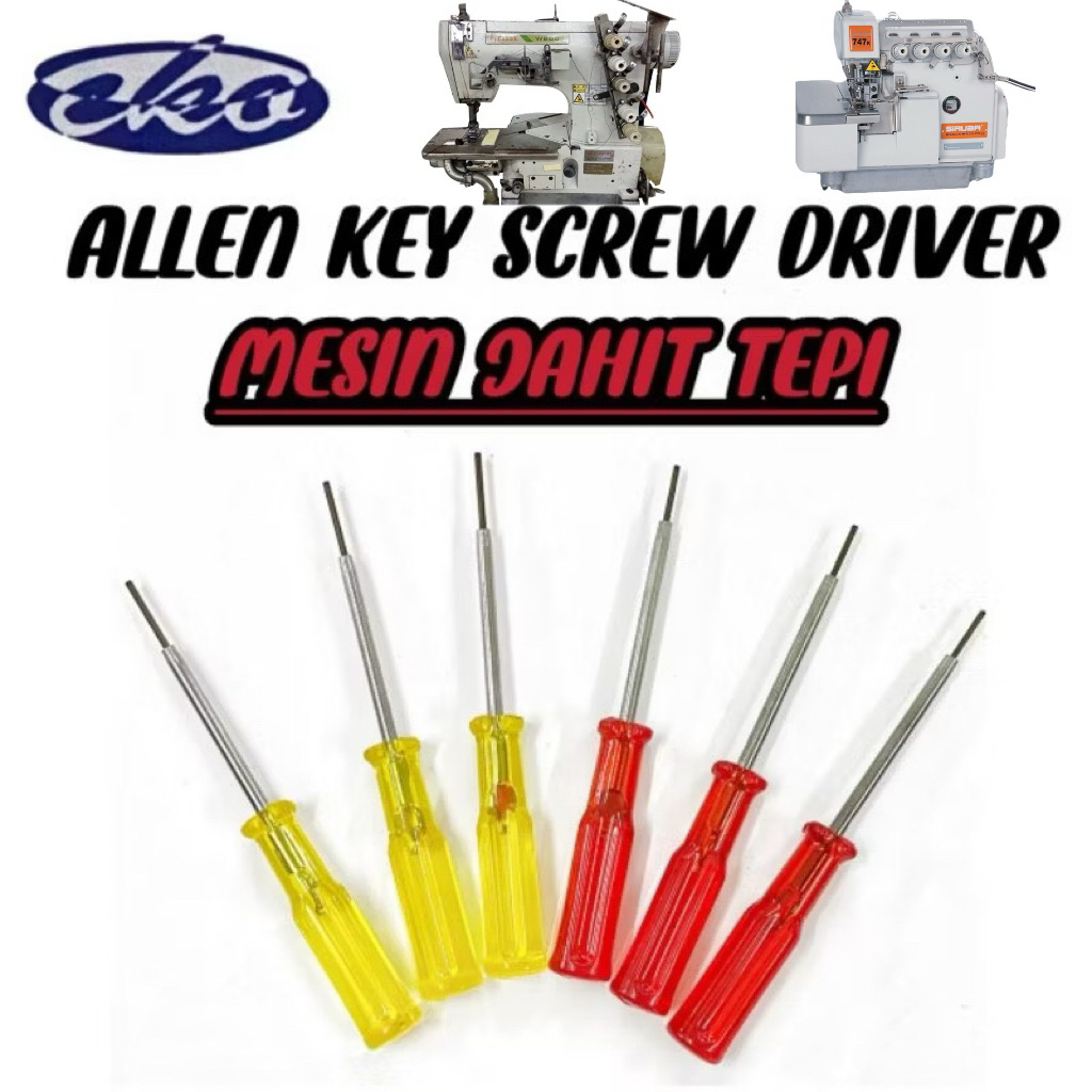 Merah/Kuning/Allen Key ScrewDriver/Allen Key Mesin Jahit Tepi/Overlock ...