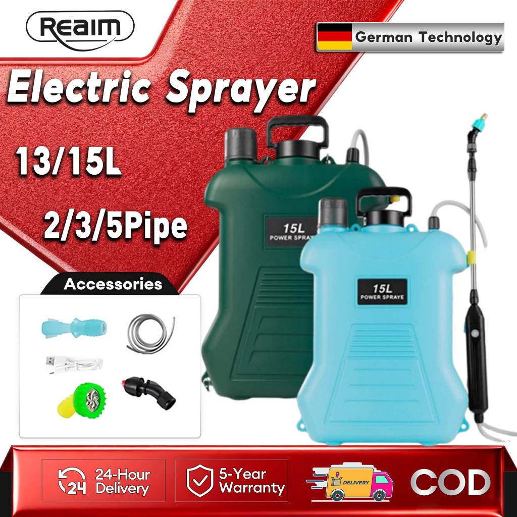REAIM Knapsack Sprayer 13L/15L Electric Pam Racun Tong Racun Sprayer ...