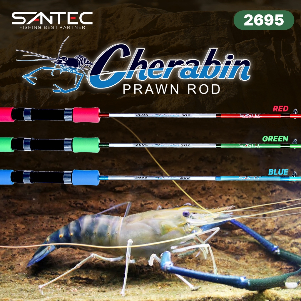 SANTEC - CHERABIN 2 SECTION PRAWN SPINNING ROD PRAWN FISHING | Shopee ...