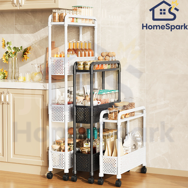 3 Tier Gap Stroage Rack Movable Narrow Shelf Storage Rack With Wheels ...