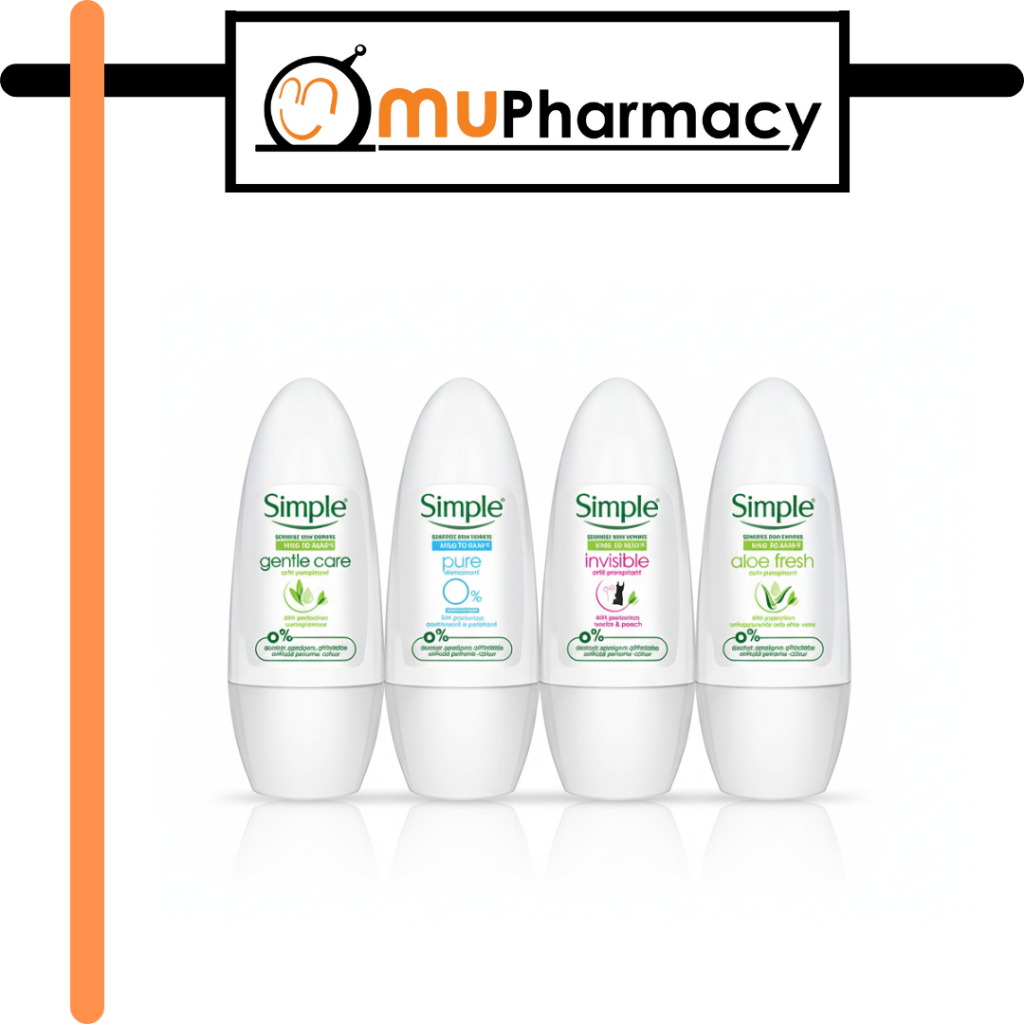 Simple Antiperspirant Deodorant Roll On Soothing/Invisible/Pure/Gentle ...