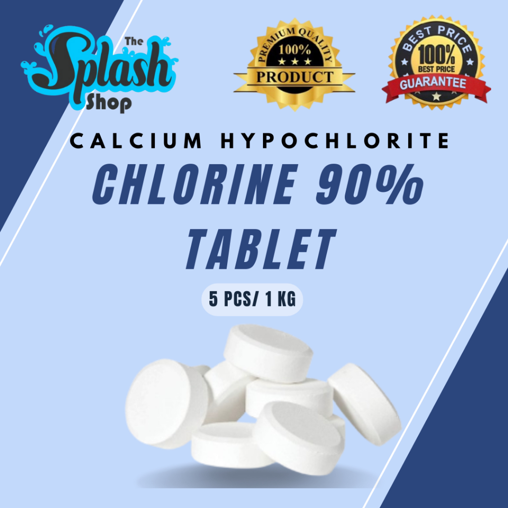 𝐒𝐏𝐋𝐀𝐒𝐇 - Chlorine 90% Tablet -1KG (Stabilized) for Swimming Pool [READY ...