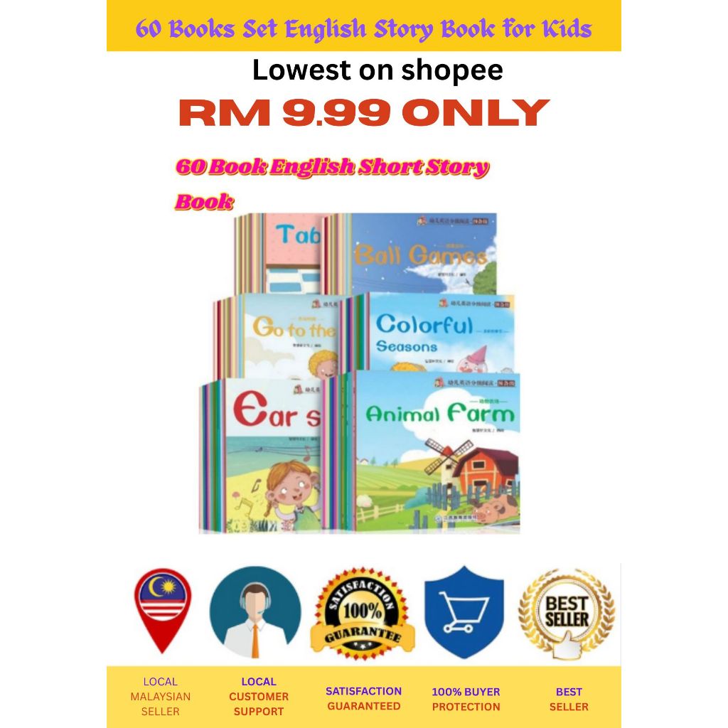 60 books Simple English Learning Picture Story Books for Kids Children ...