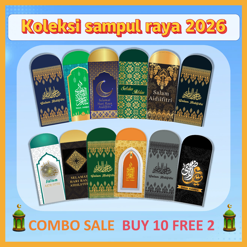 2026 Combo Sampul Raya | Sampul Duit Raya Premium Aidilfitri | Sampul ...