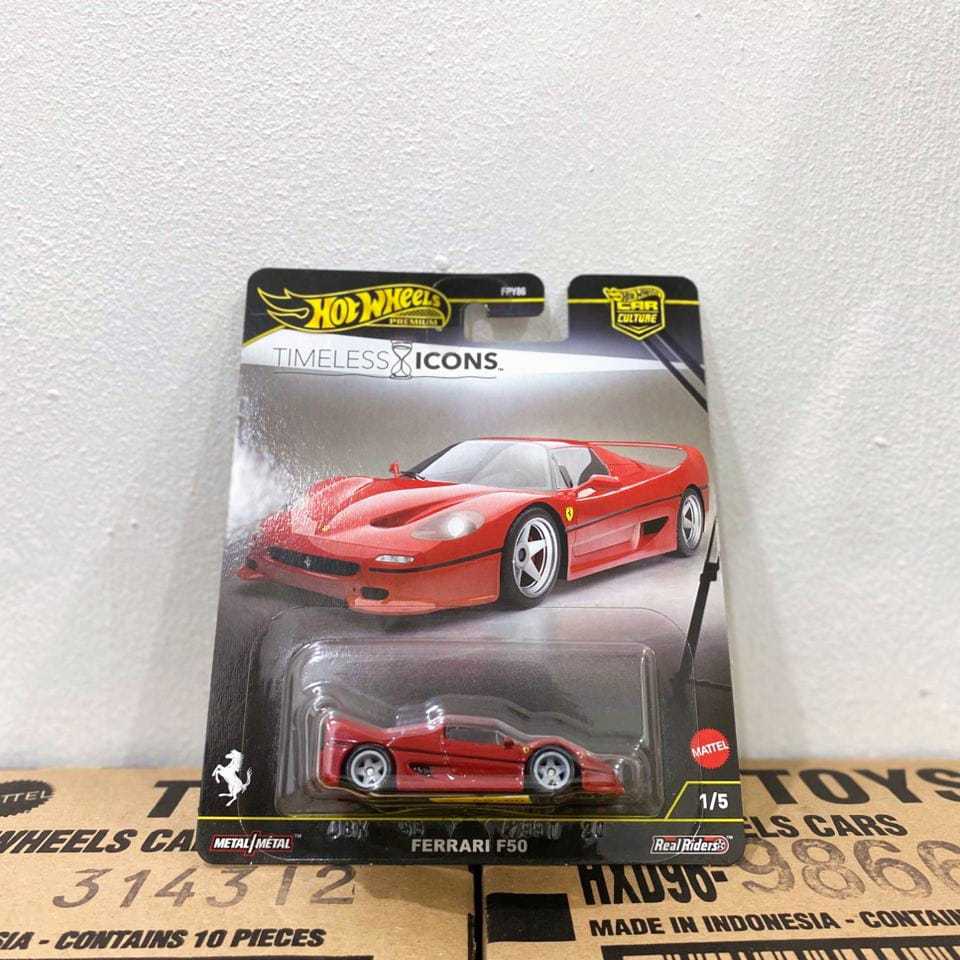 HOTWHEELS PREMIUM FERRARI F50 1/5 TIMELESS ICONS CAR CULTURE REAL ...