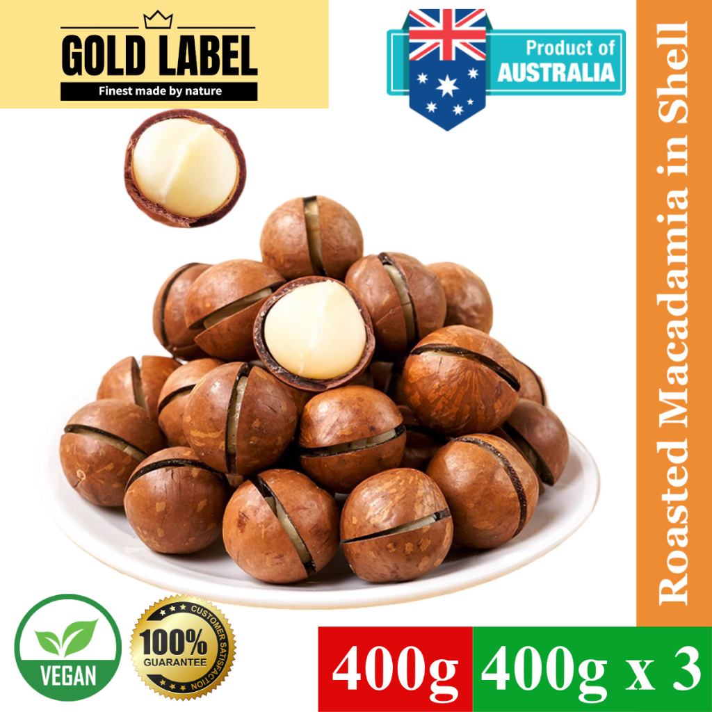 GoldLabel Australia Macadamia in Shell 400g (Free Macadamia Key Opener ...