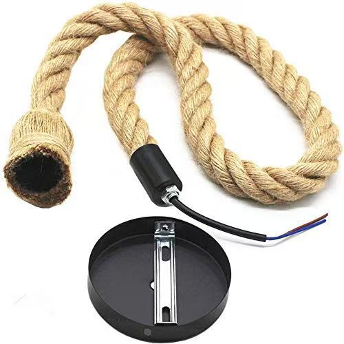 Retro Vintage Hemp Rope Light 100cm(1mtr) Single E27 Holder DIY ...