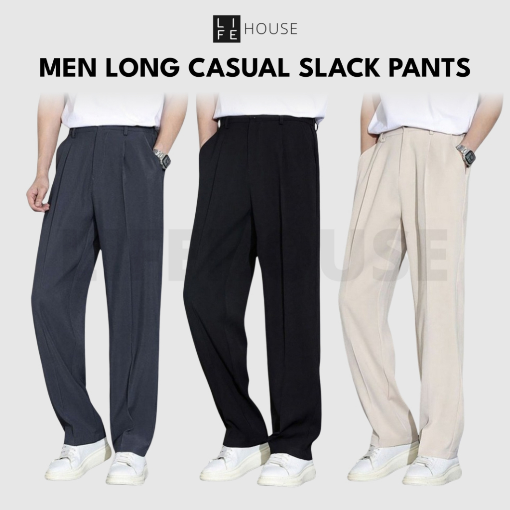 Men Slack Pants Straight Cut [M-3XL] Seluar Slack Lelaki Seluar Panjang ...