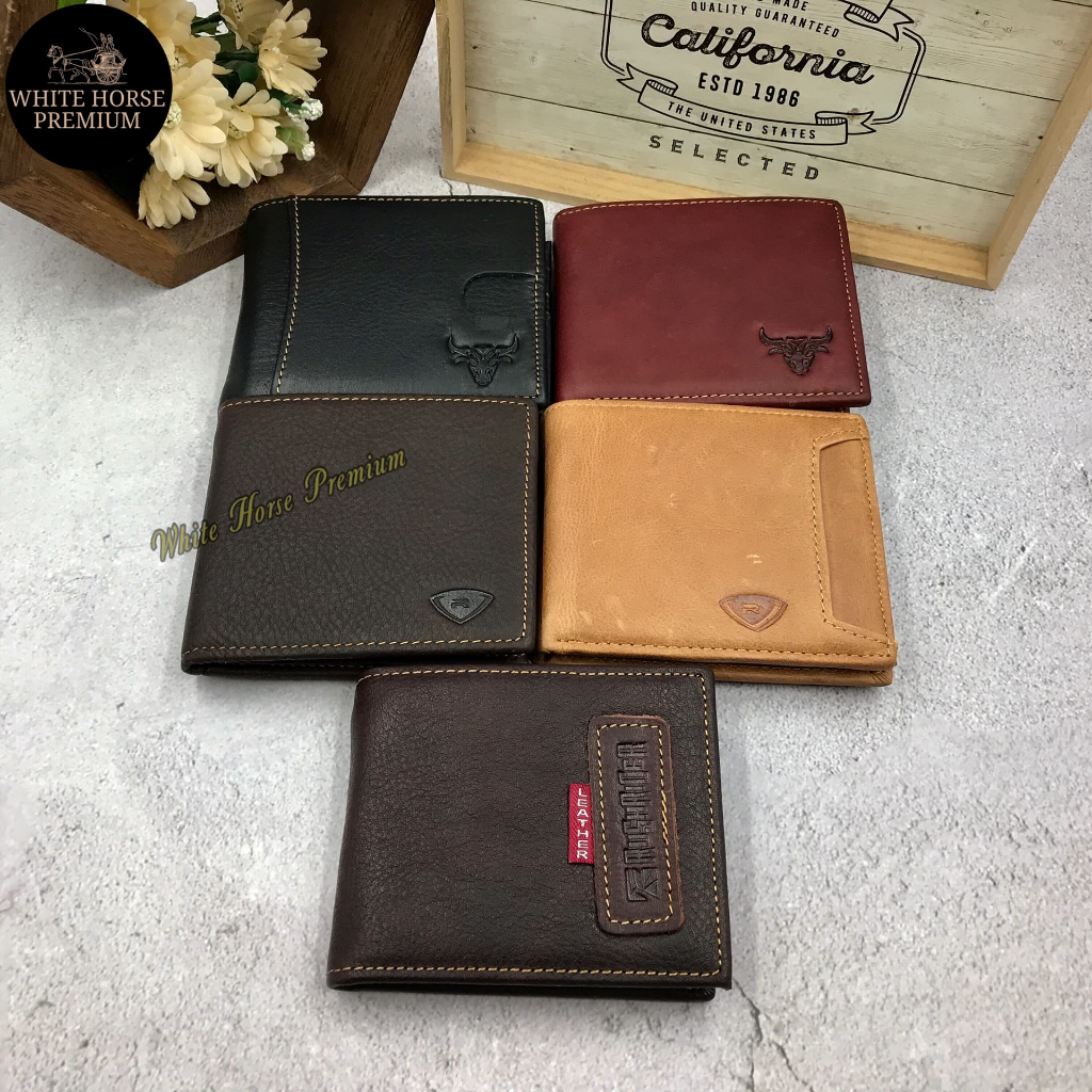 Rush Rider Cow Leather Wallet Men Short Wallet Genuine Leather Purse ...