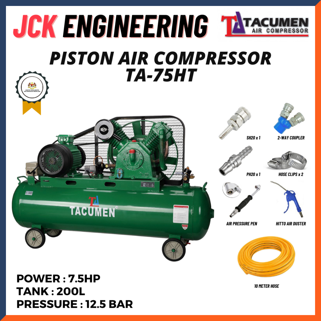 TACUMEN Compressor Kompresor Udara Piston TA-75HT | 7.5HP | 200L | 12 ...