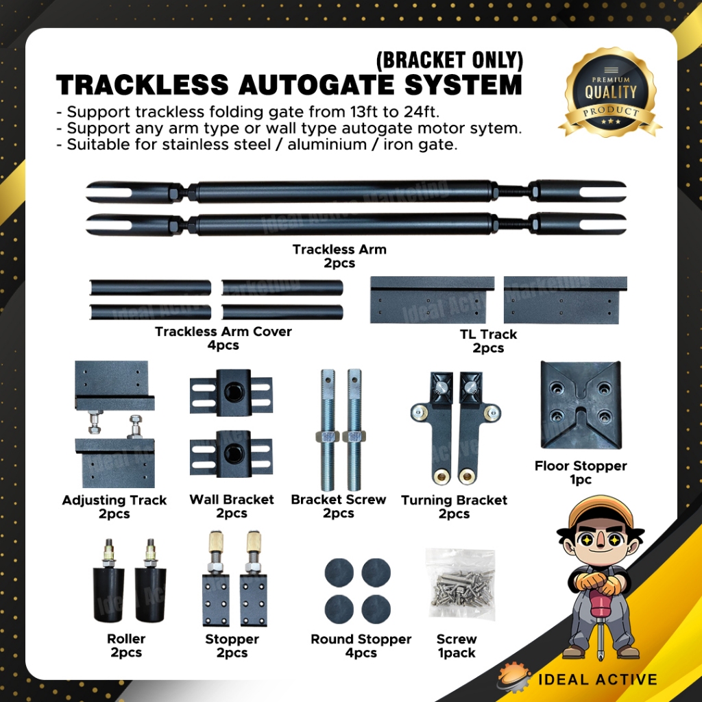 Autogate Folding Out Trackless System (Autogate Trackless Bracket Set ...