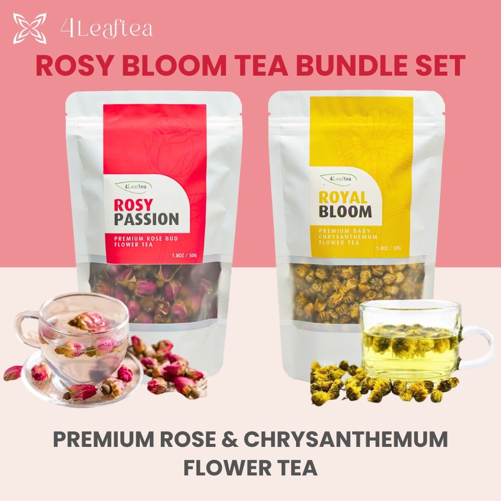 4Leaftea Rosy Bloom Tea Bundle Set 50g Rosy Passion Rose Bud Royal ...