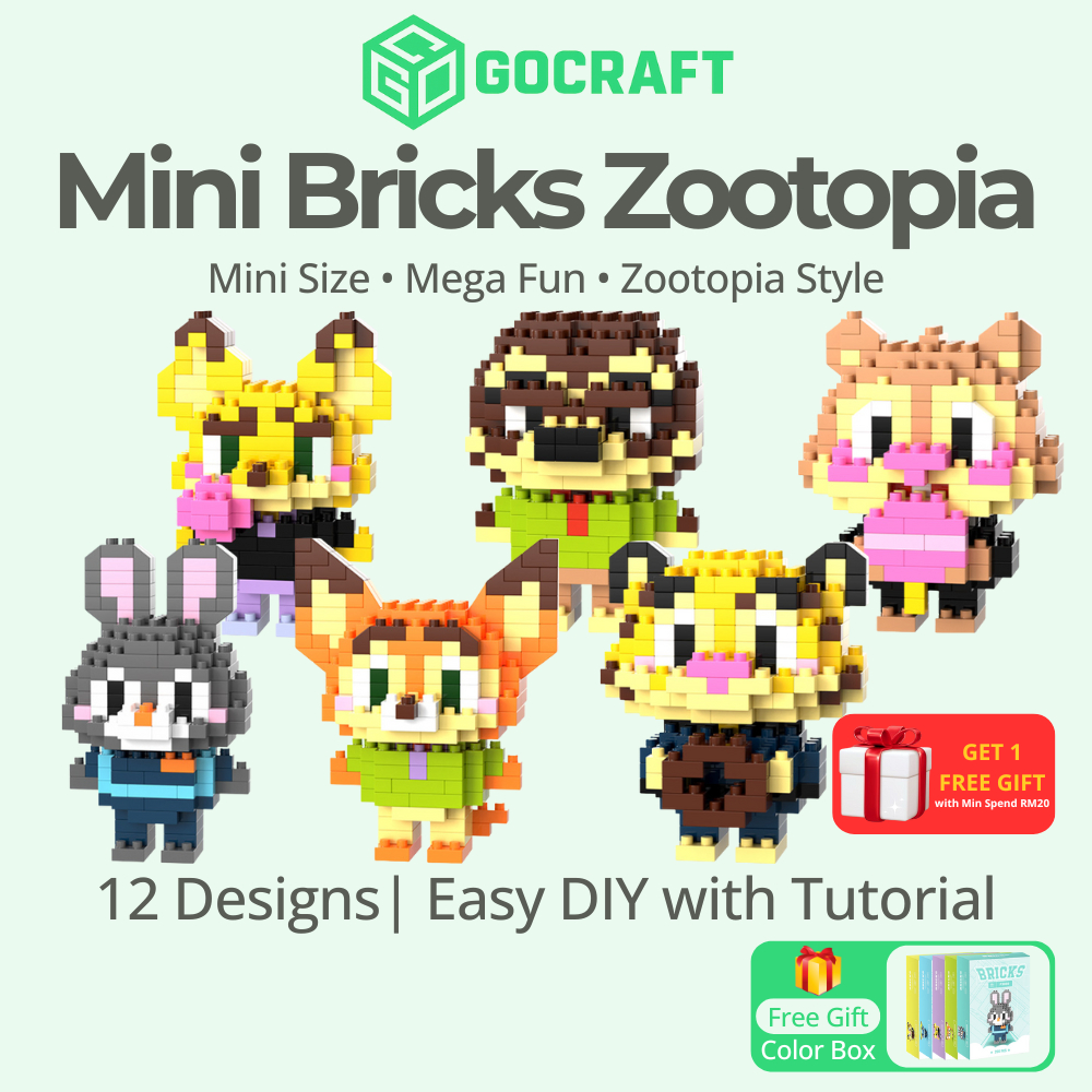 GOCRAFT Mini Micro Block Zootopia Figure DIY Building Toy | Cute ...