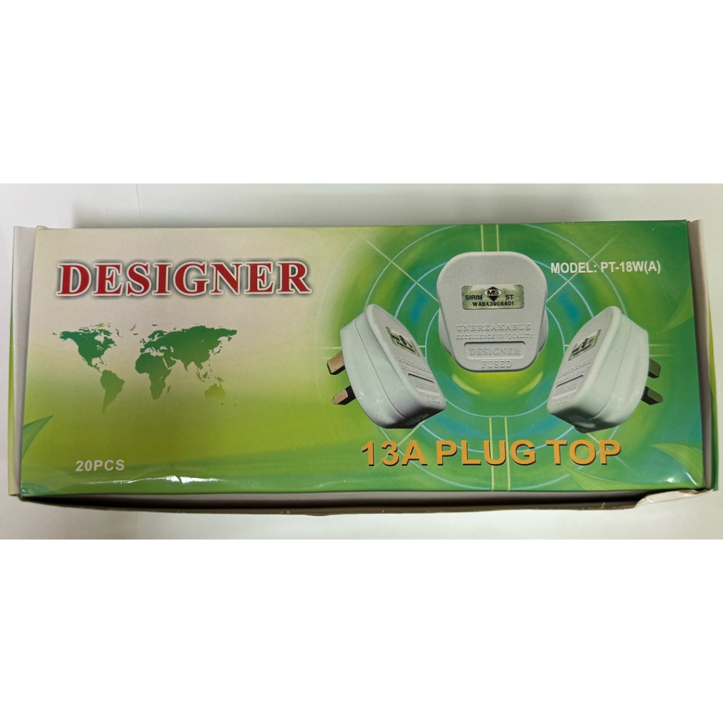 (20PCS) 13A PLUG TOP / DESIGNER 13A Plug Top (White) PT18W-A Sirim ...