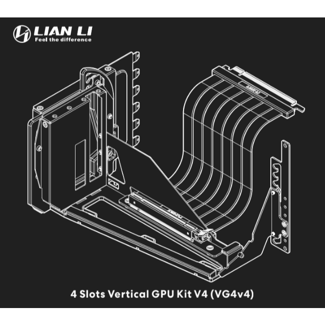 # LIAN LI Universal 4- Slots Vertical GPU Kit (With Gen 4 Riser / Gen 5 ...
