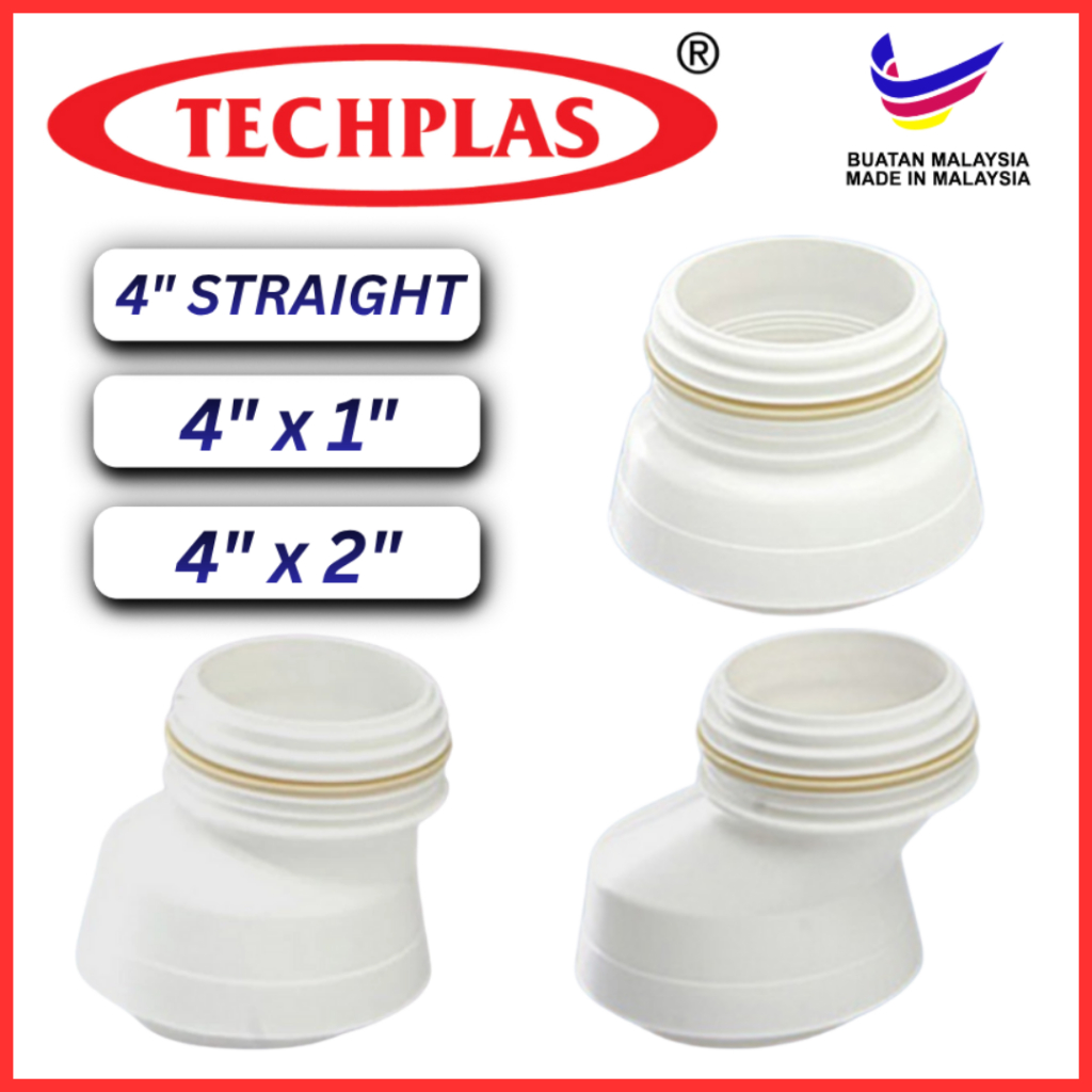 TECHPLAS WC Flexible Offset Connector 100MM (Straight 4