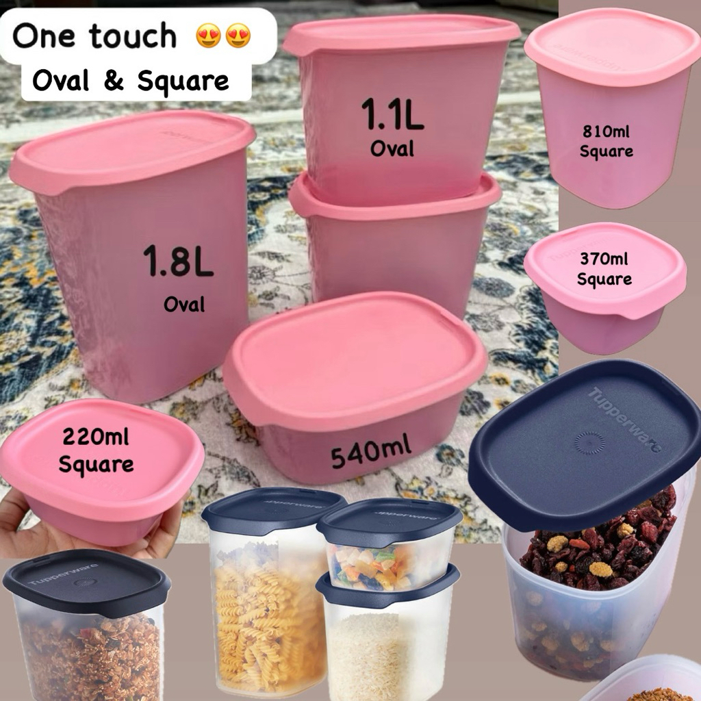 One Touch Fresh Oval Square Tupperware Ultraclear | Shopee Malaysia