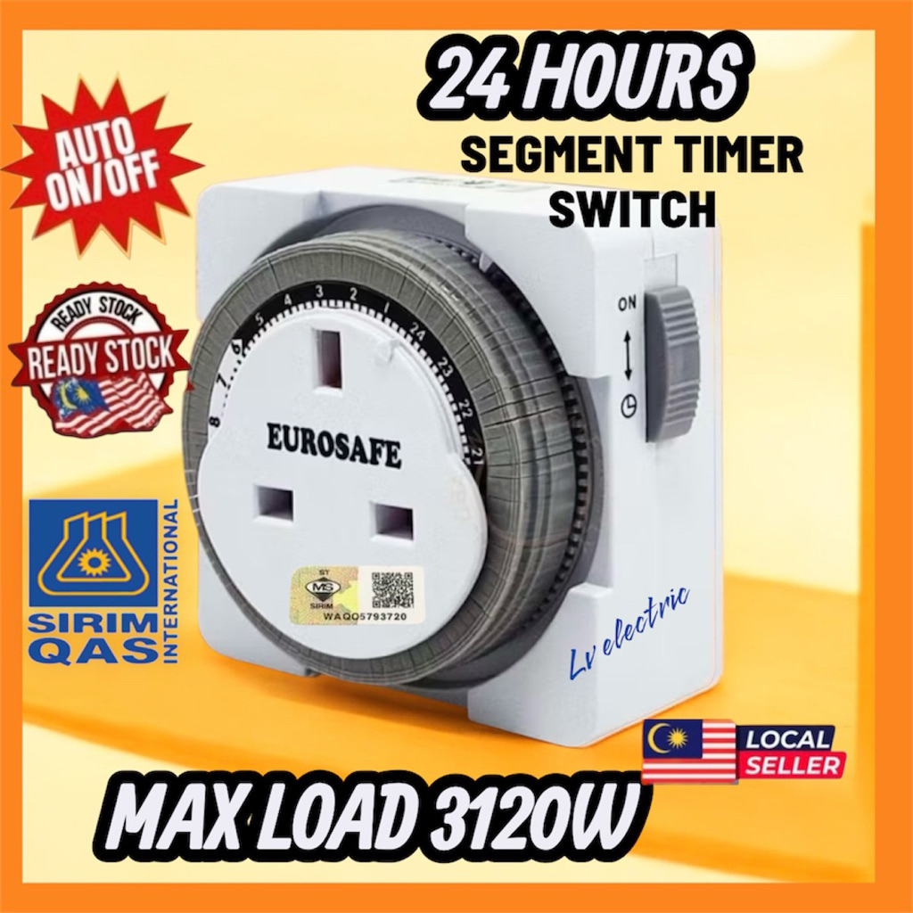 Multi Programmer Timer 13A SOCKET EUROSAFE sirim 🔥 | Shopee Malaysia